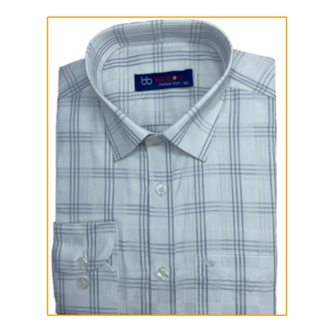 Men's Premium Formal Shirt - White Striped (PS-WA1003)